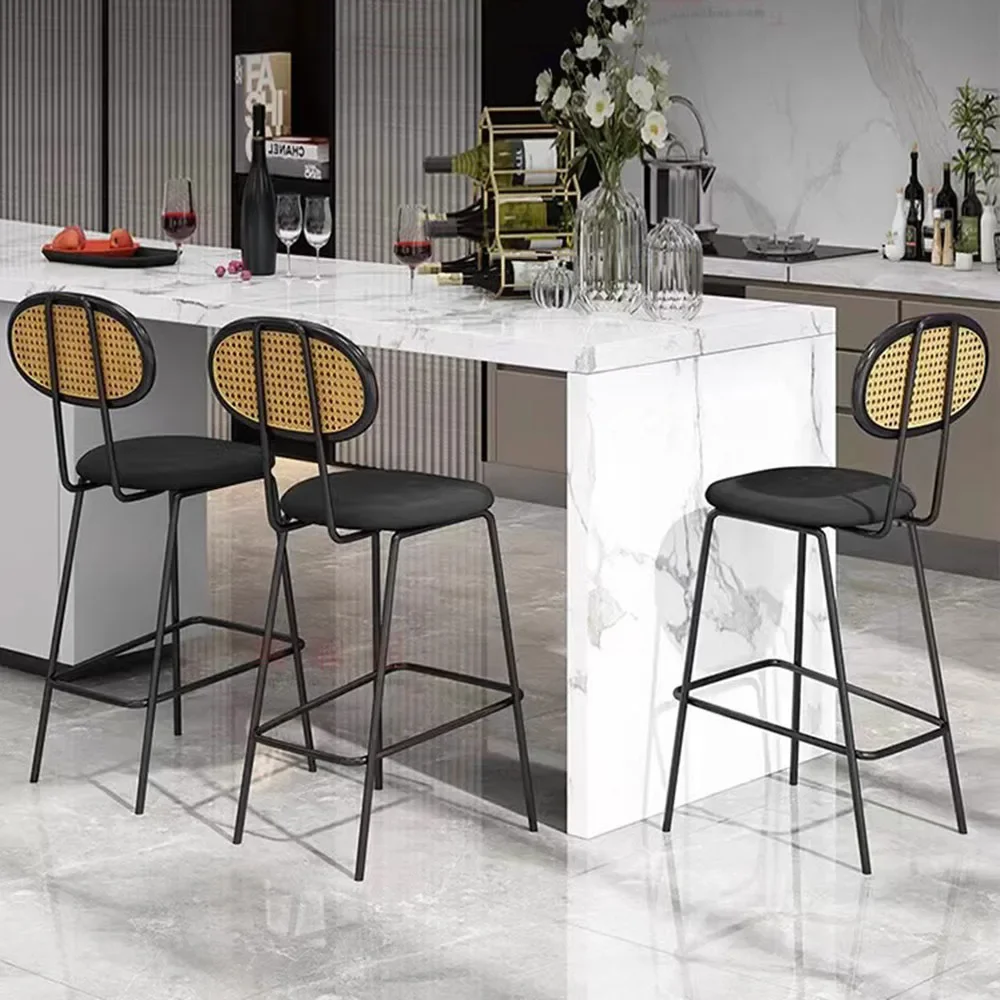 Hairdressing Comfortable Barstools Makeup Counter Restaurant Ergonomic Kitchen Chair With Back Bancos De Bar Nordic Furniture