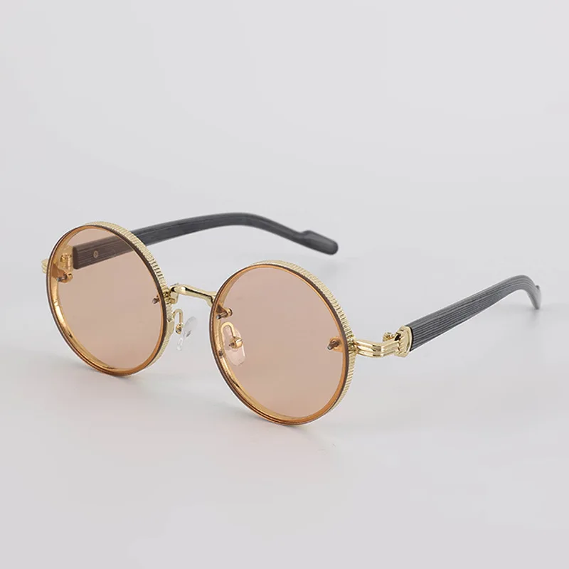 

New Retro Metal Round Frame Sunglasses Unique Street Style UV Protection Eyewear Women's Men's Punk Popular Eyeglasses