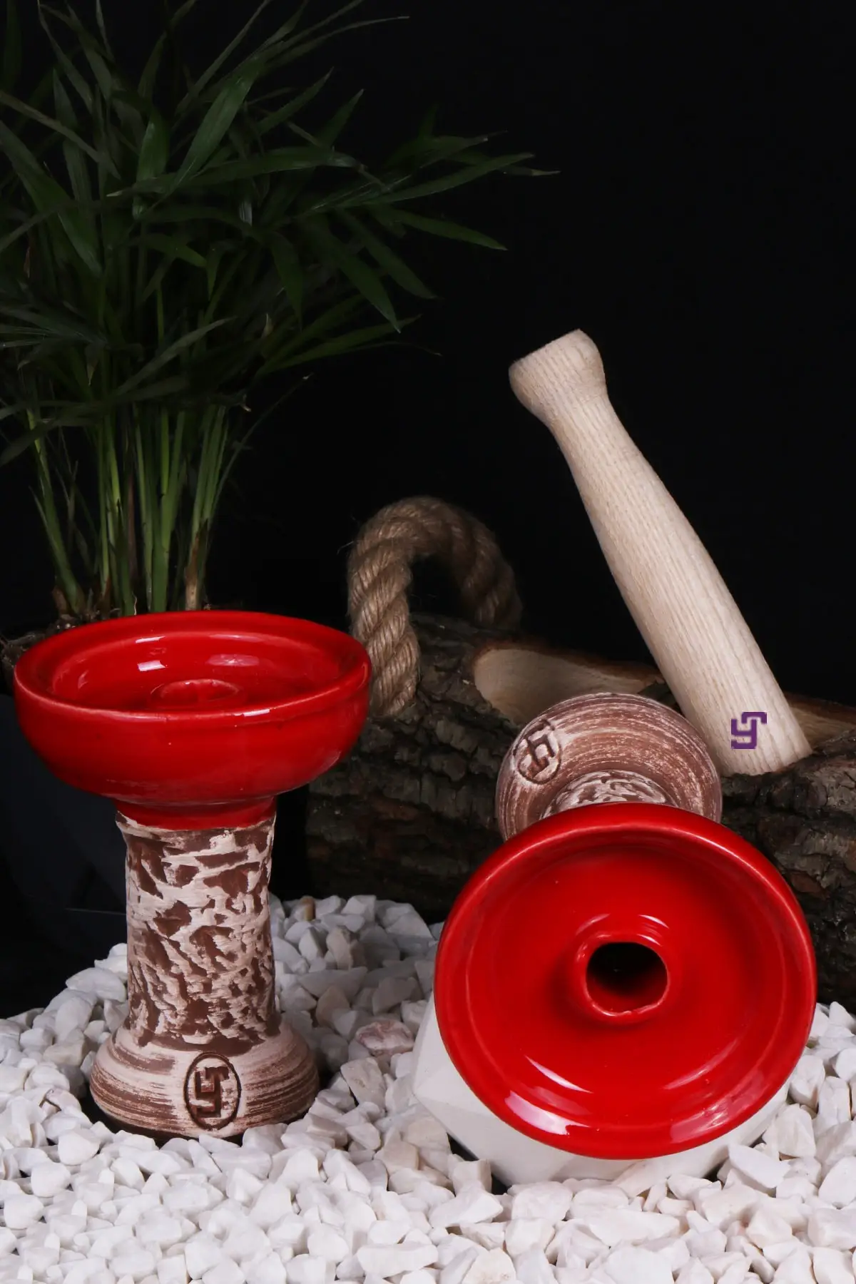 Yt Porselen Ringlet Merah Hookah Hookah Kualitas Bahan Arang Aroma Botol Mangkuk Kafe Shisha