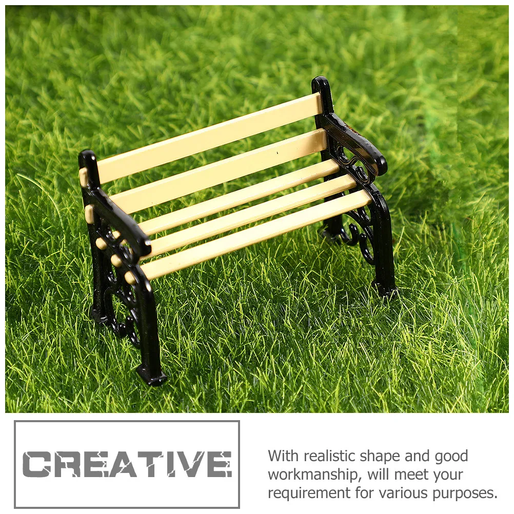Miniature Wooden Bench Mini House Accessories Miniature Furniture Ornament for Micro Landscape Bedroom Decorative Mini House