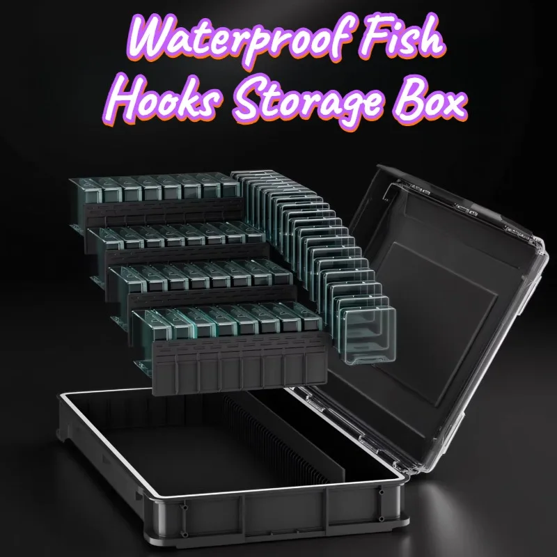Portable Waterproof Fish Hooks Storage Box Lightweight Durable Lure Accessories Boxes Drop Resistant Small Fishing Tackle Box