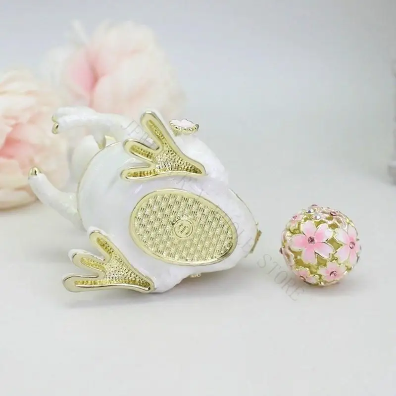 R7UF Charm Alloy Enamel Dragon Jewelry Case With Intricate Floral Detail