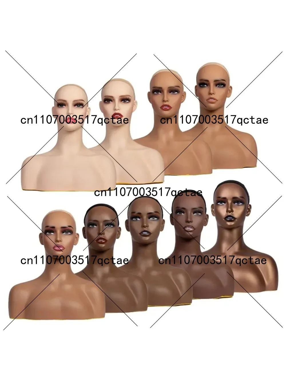 

Манекен-голова для демонстрации ожерелий, черный, с двойными плечами, из ПВХ, для женщин, 42 см