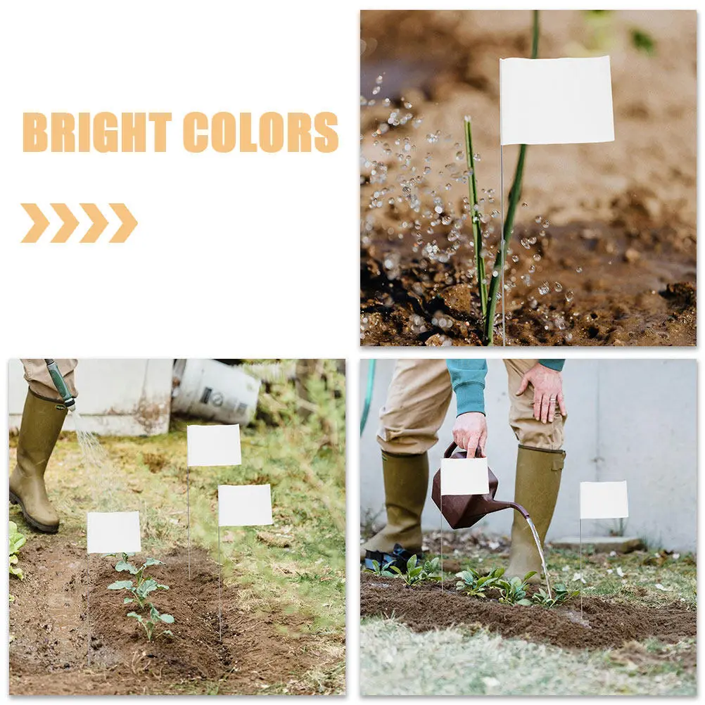 25Pcs Lawn Marker Flag Flags High Visibility Small Yard Garden Marking Safety Irrigation Survey Property Lines