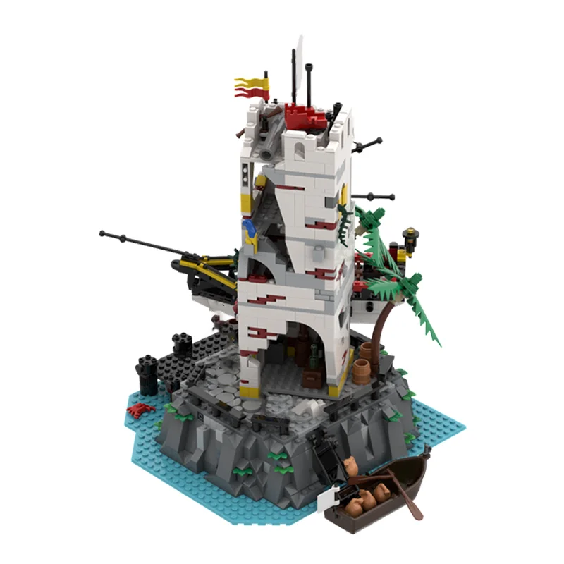 919 pçs moc arquitetura medieval piratas retorno para sabre ilha modelo diy montagem bloco de construção brinquedos presente aniversário das crianças