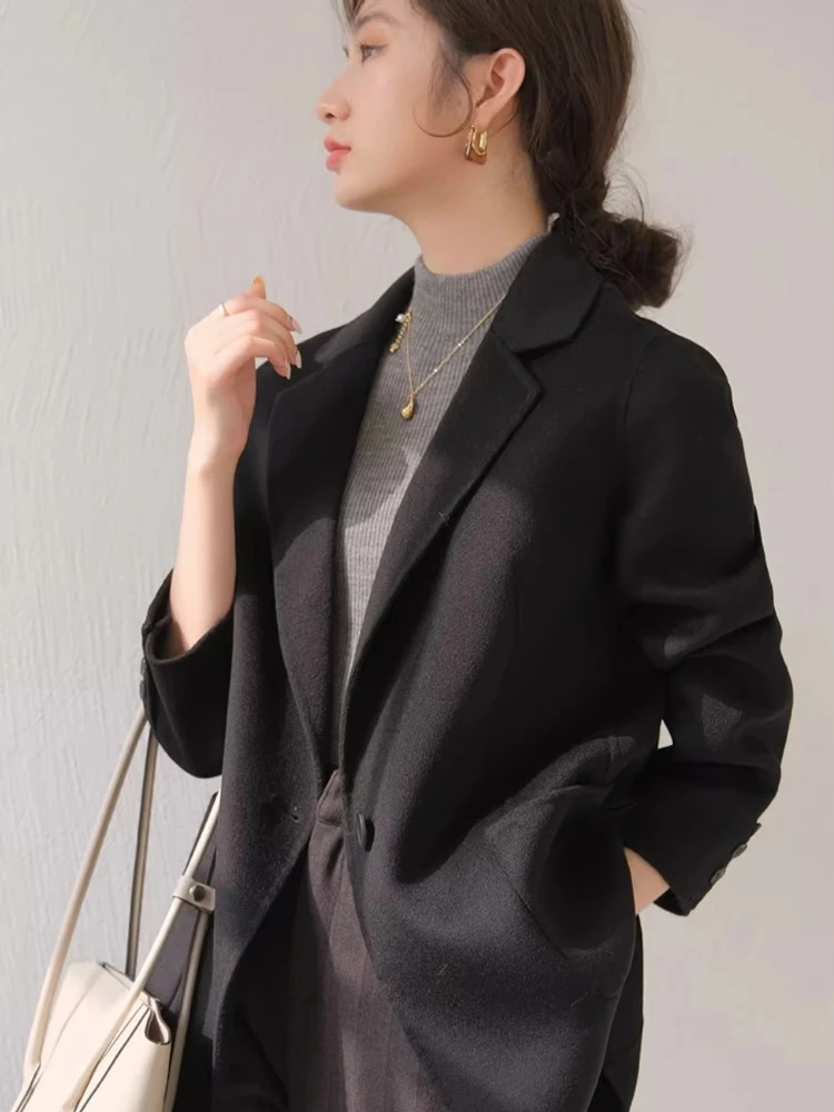 UNXX Women Female Short Coat Top, 2023 Autumn/winter Petite High-end Quality Fitted Woolen Suit Jacket High Quality Fashionable