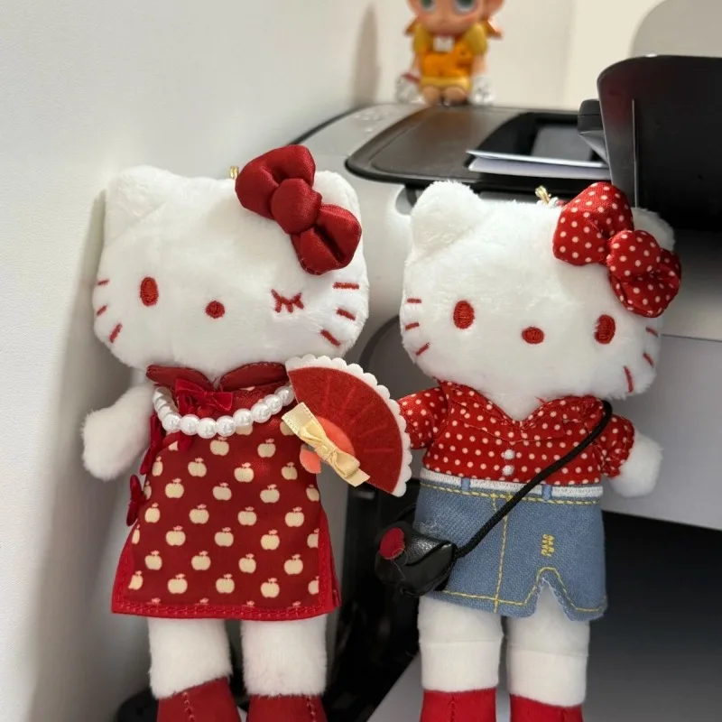 Miniso sanrio olá kitty kawaii dos desenhos animados pequena fragrância boneca de pernas longas limitada boneca mochila pingente requintado pingentes bonito