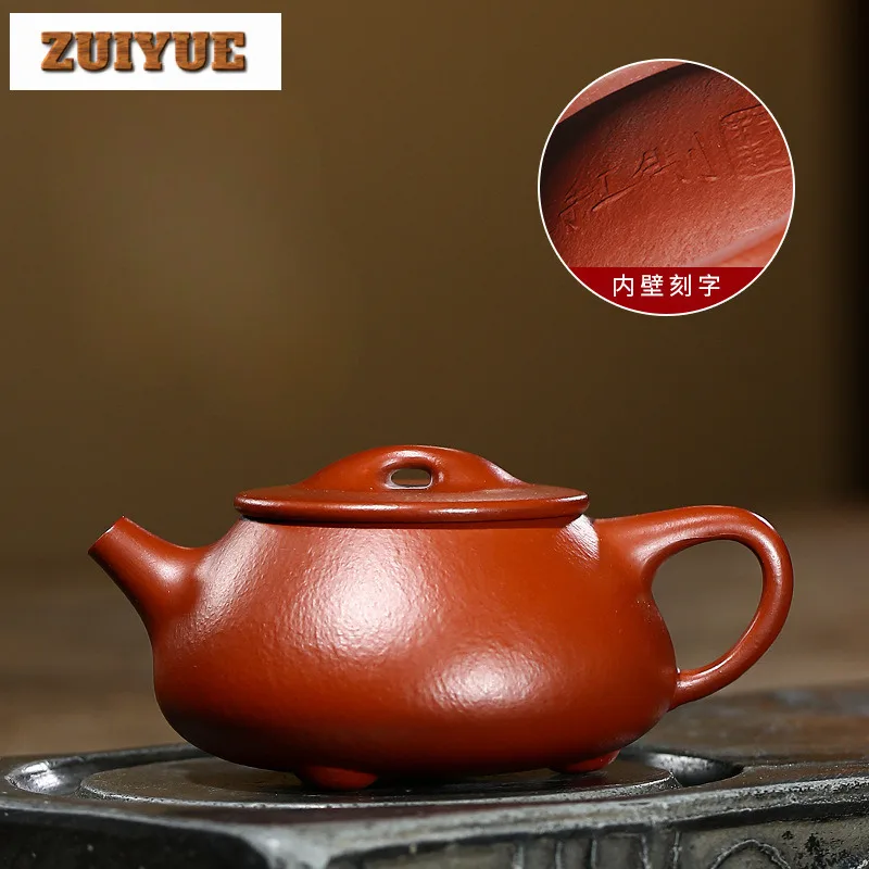 240ml Yixing Purple Clay Teapots Handmade Stone Scoop Pot Raw Ore Dahongpao Mud Kettle With Infuser Zisha Tea Set For Tea Craft