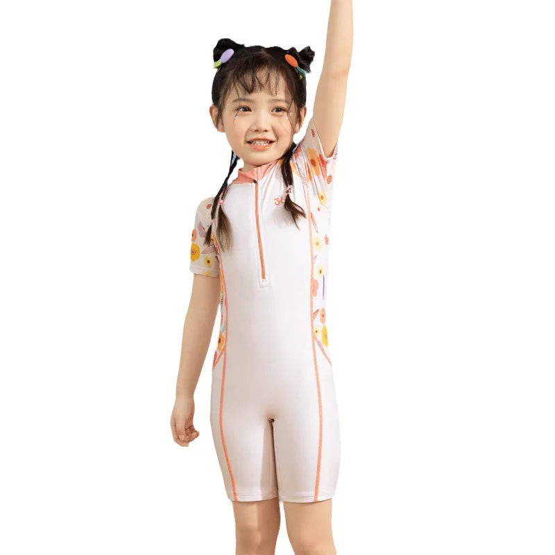 361 ° ragazza un pezzo cerniera anteriore UPF 50 + impermeabile spiaggia surf Rash Guard bambini manica corta costume da bagno professionale