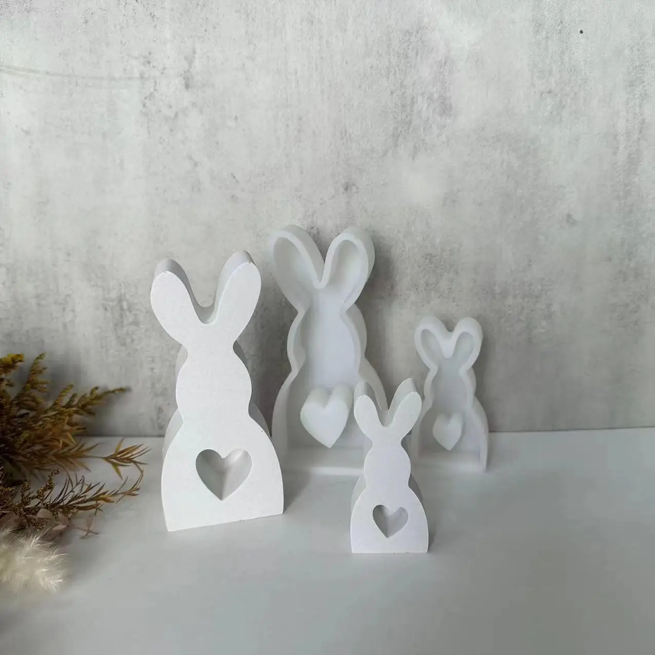 Easter Love Rabbit House Angel Candle Silicone Mold DIY Epoxy Resin Cement Gypsum Pouring Pendant Mold Home Decoration Ornaments