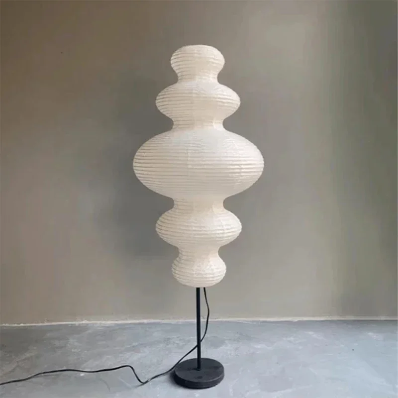 

Style Rice Paper Floor Lamp Homestay Loft Staircase Chandelier Nordic Duplex Living Room Art Decor Standing Lamp