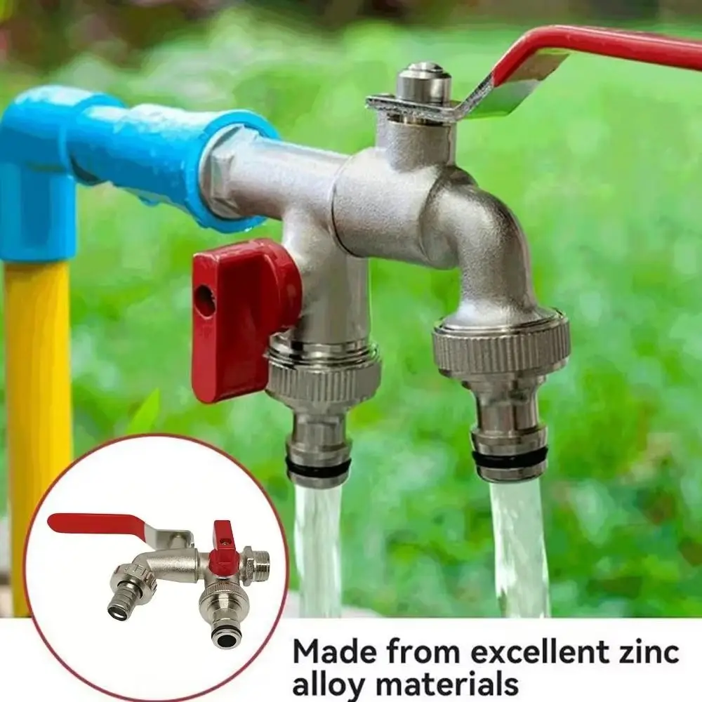 

1/2 Inch Inlet Washing Machine Outlet Faucet 90 Degree Valve Dual Outlet Double Valve Faucet Durable Zinc Alloy