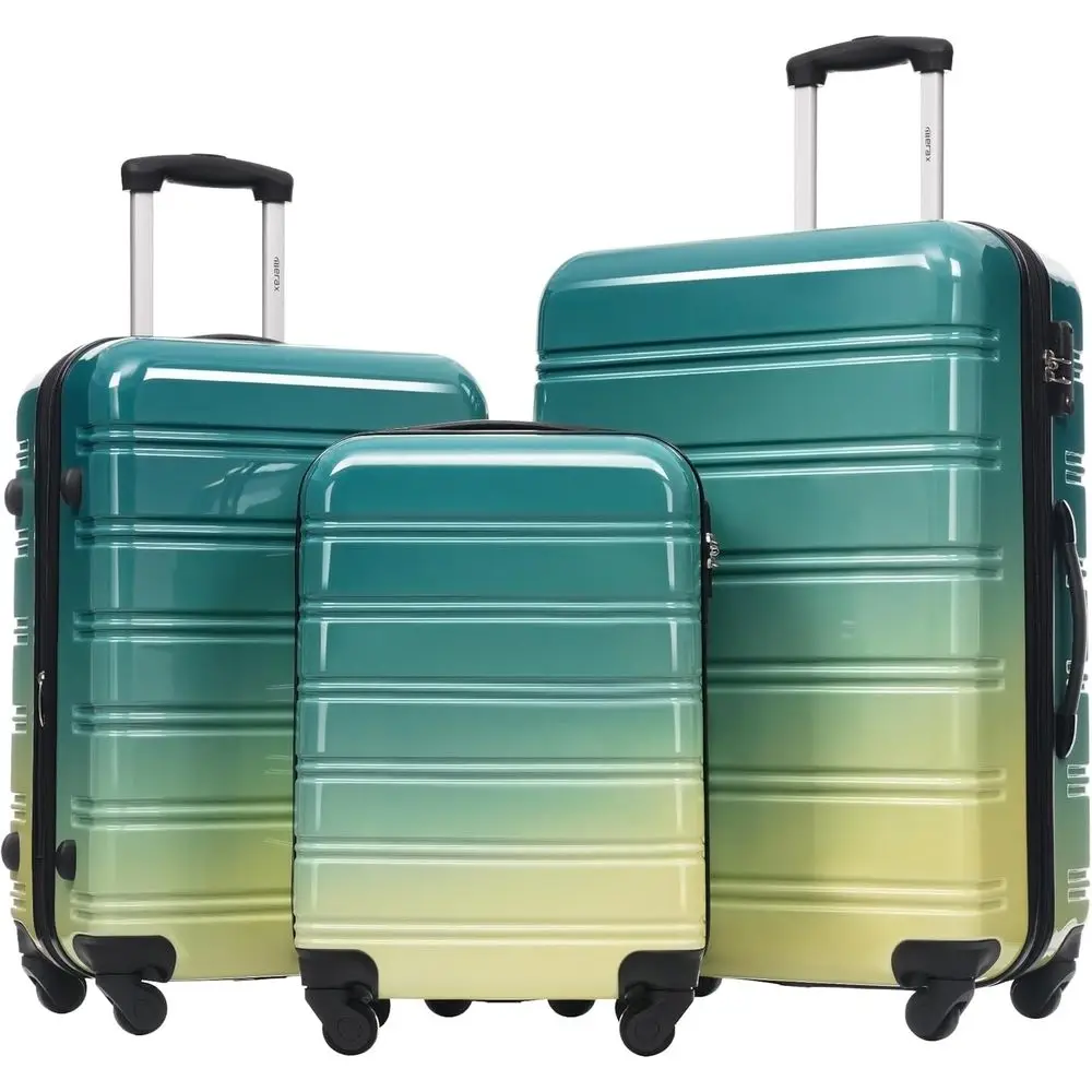 

Набор из 3-х расширяемых чемоданов на колесиках, легкий, разноцветный, 20+24+28 дюймов, с ручной кладью, зеленый и желтый