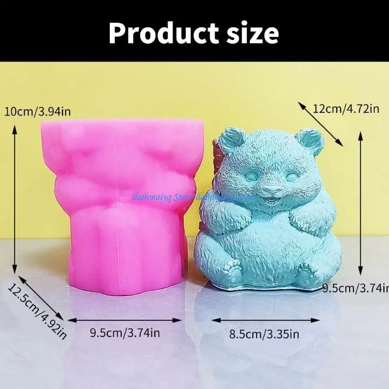 573B قالب سيليكون عملي لطبقات الراتنج نمط الباندا الجميل مناسب لصنع أداة حاملي الزهور الزخرفية