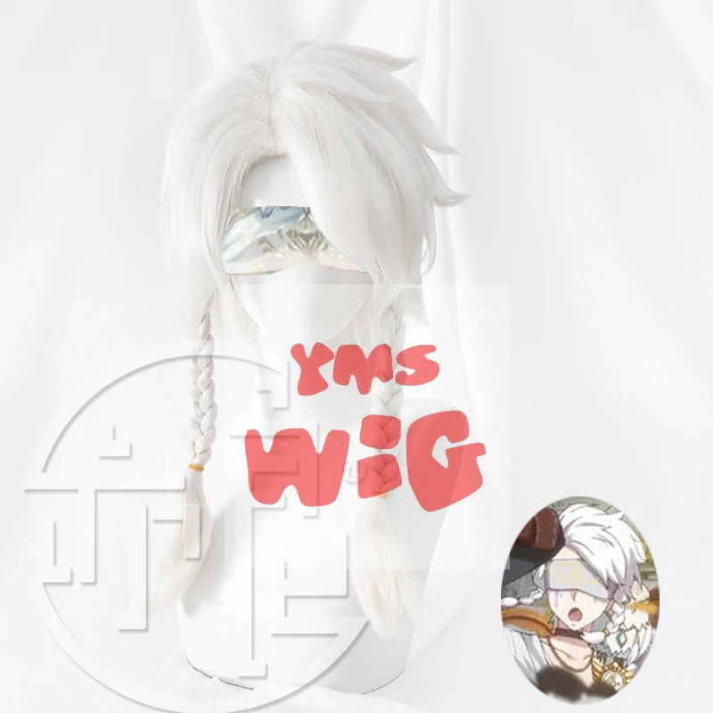 

Identity V Eli Clark Cosplay Wig White Braided Heat Resistant Synthetic Hair Role Play Halloween Carnival Party + Free Wig Cap