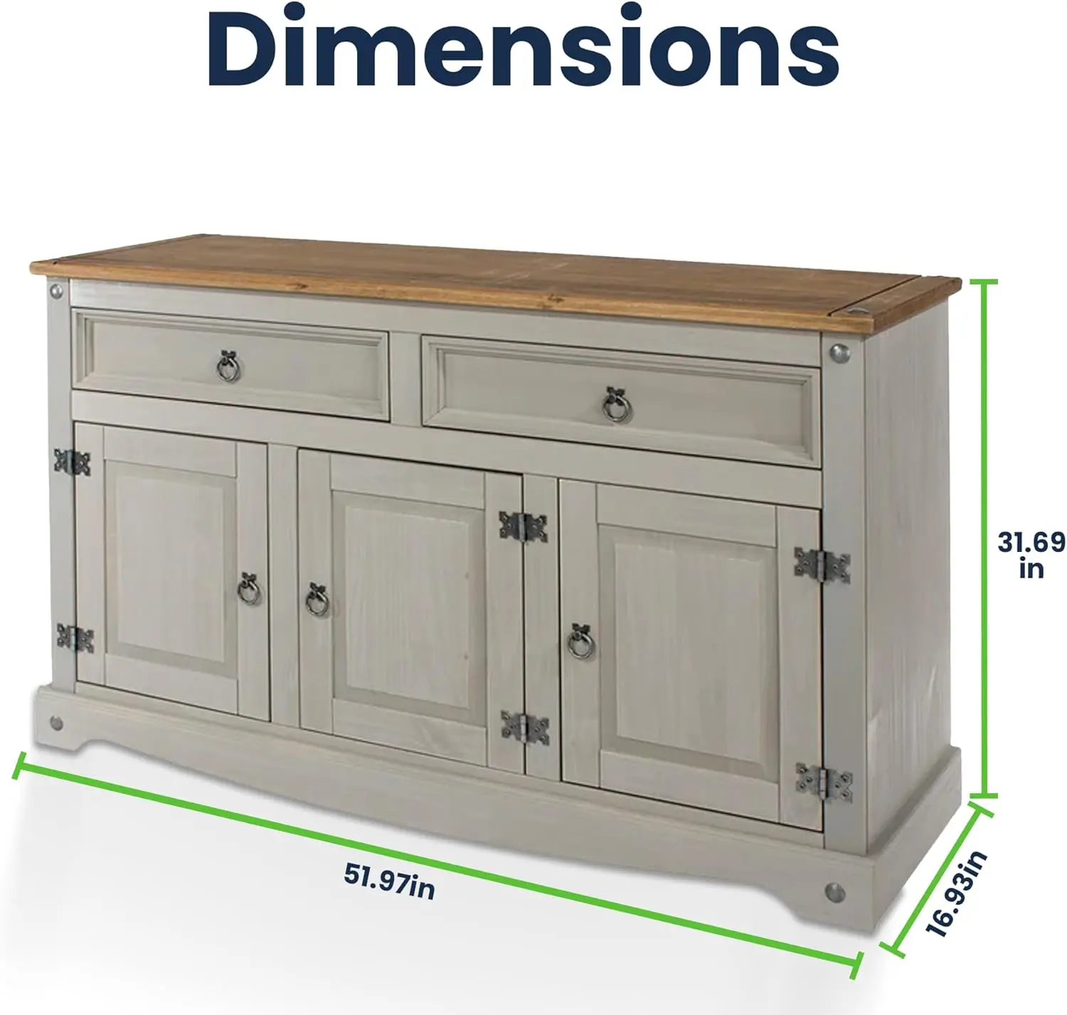 Solid Wood Buffets & Sideboards 51.9