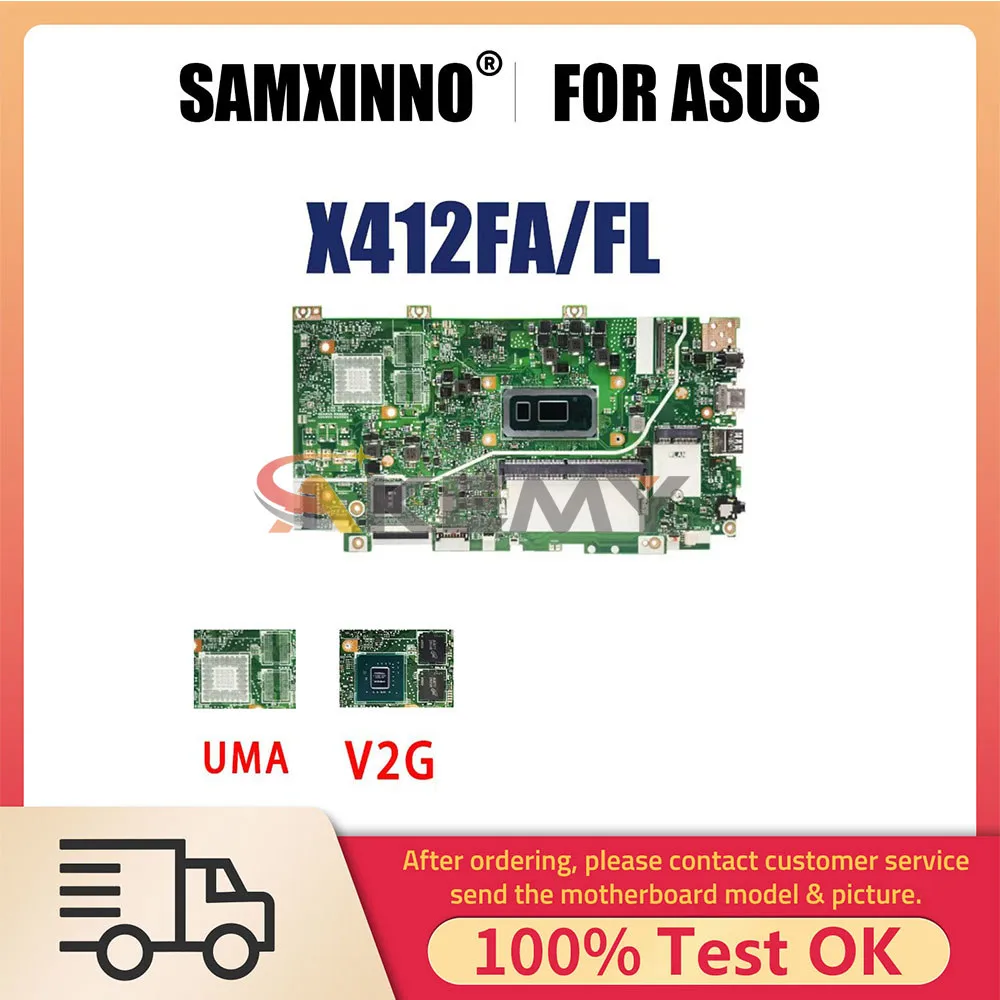 Notebook Mainboard For ASUS X412FA X412FL X412FAC X412FLC X412FJ A412F F412F Laptop Motherboard I5 I7 8th 10th CPU 4G RAM