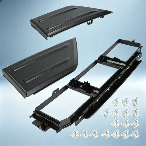 Front Bumper Center Grill and Corner Panel Covers Set Compatible for Ford F-150 2021-20233 Replace ML3Z17B968BB ML3Z17B968BA FO1036202