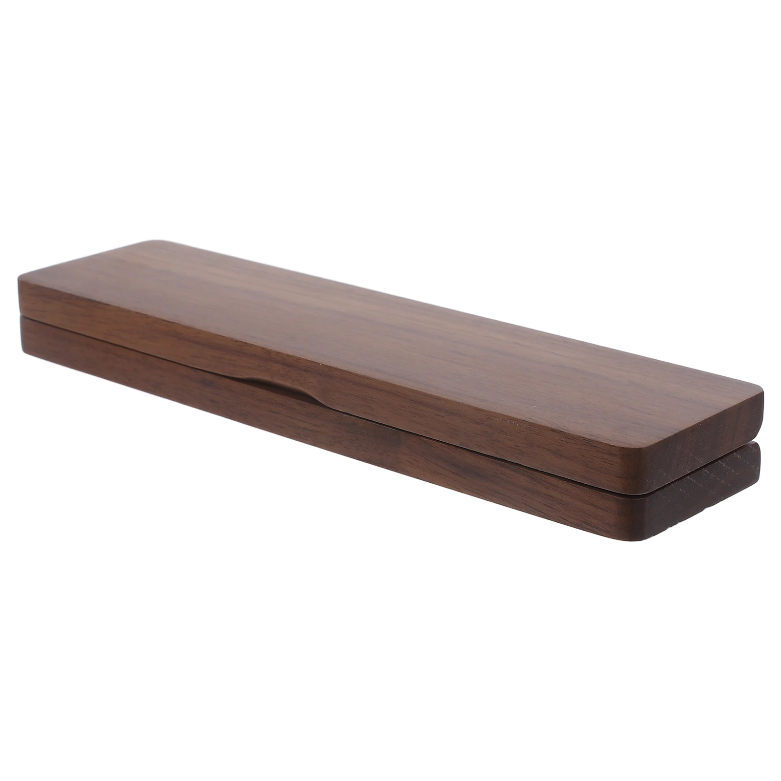 1pc Walnut Case Wooden Boxes Desk Holder Organizer Single Slot Magnetic Clamshell Friendly Material Vintage Style Pen