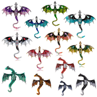 Hot Selling Enamel Dragon Brooch Colorful Shiny Rhinestones Flying Animals Pterodactyl Wyvern Party Office Women Men Pin Gifts