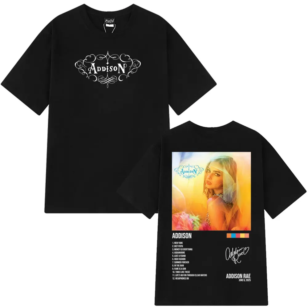أديسون راي على الوجهين طباعة خمر تي شيرت الرجال النساء موضة المتضخم تي شيرت الصيف 100% القطن Harajuku فضفاض تي شيرت #1