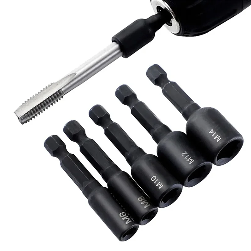 

WORTHOWN-Tap Socket Adapter M4 - M14 Tapping Chuck Drill 7 Pcs Professional Square Screwdriver 1/4" Hex Shank