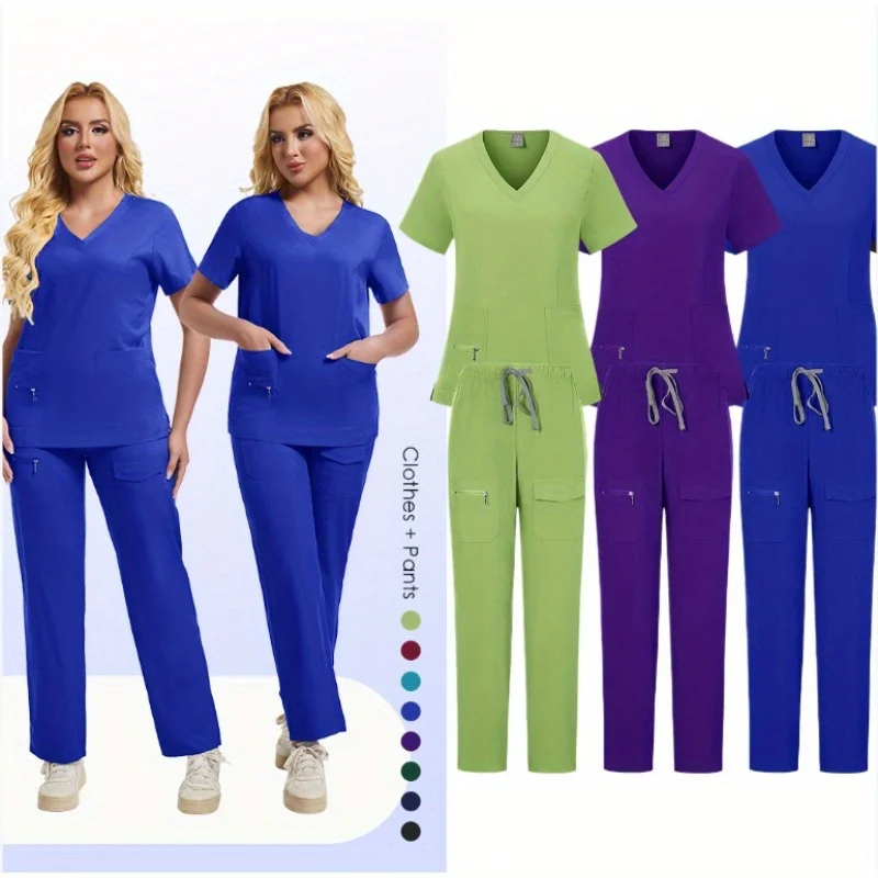 

Рабочая одежда унисекс из двух предметов: однотонные комплекты с воротником-стойкой для любого рабочего места