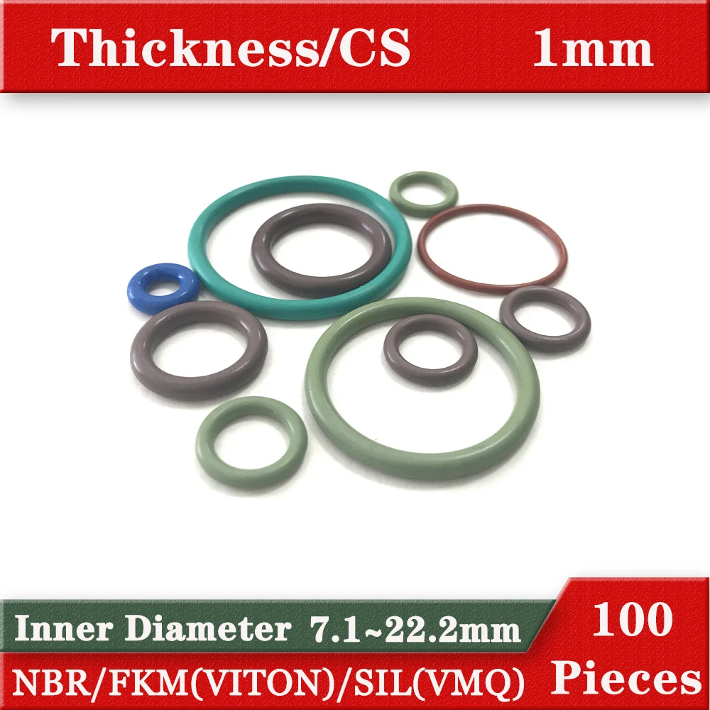 Oring  Gaskets Cross Section 1mm Rubber seals gasket Material NBR70 Silicon FKM VITON O Ring Car washers proof oil resistance