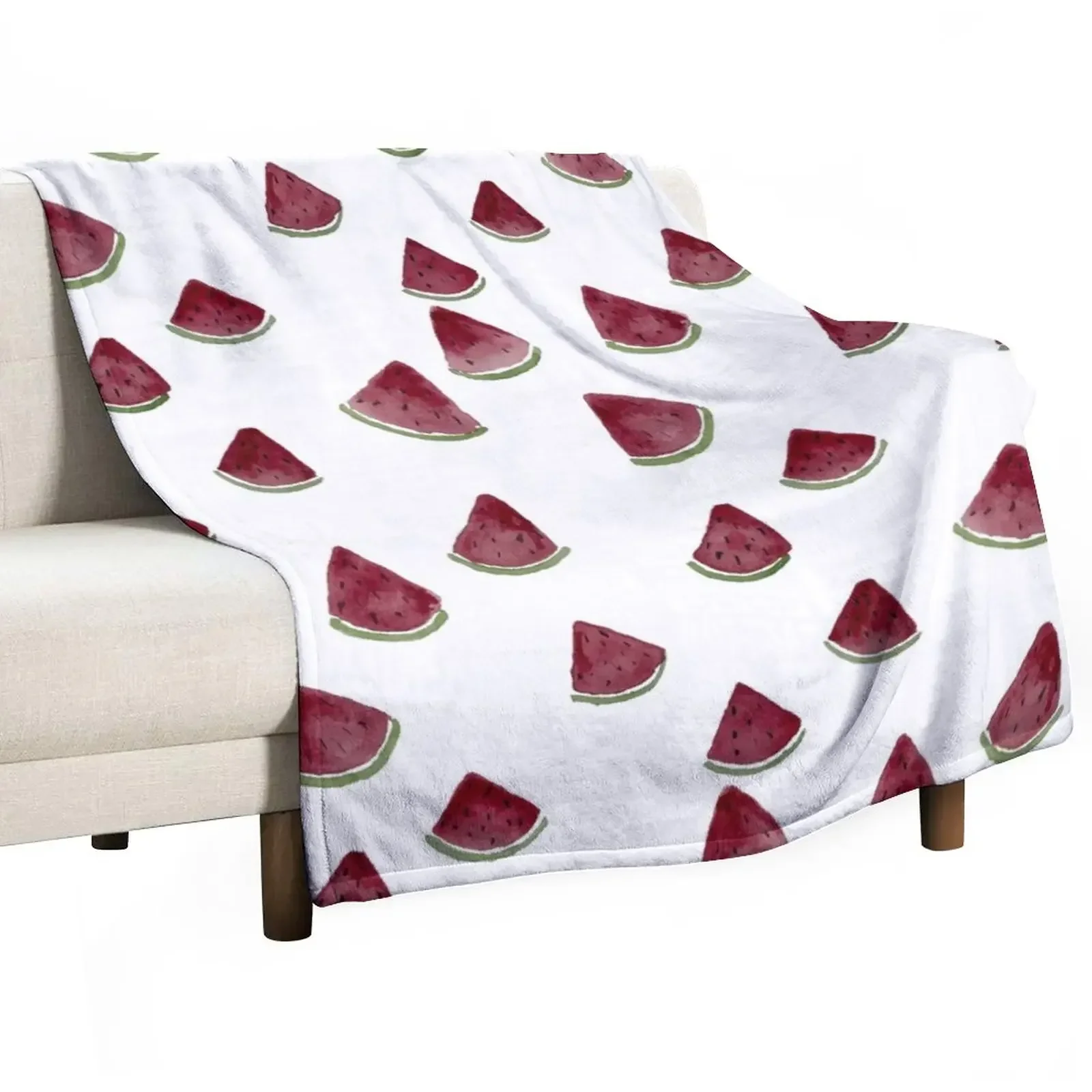 Summer Watermelons Throw Blanket Decorative Sofas Soft Plush Plaid Fashion Sofas valentine gift ideas Blankets