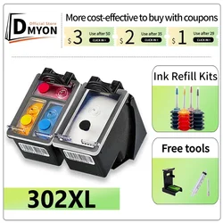 DMYON 302XL Ink Cartridge Replacement for HP 302 302XL DeskJet 1110 2130 for HP302XL Envy 4520 Officejet 3630 3639 5200