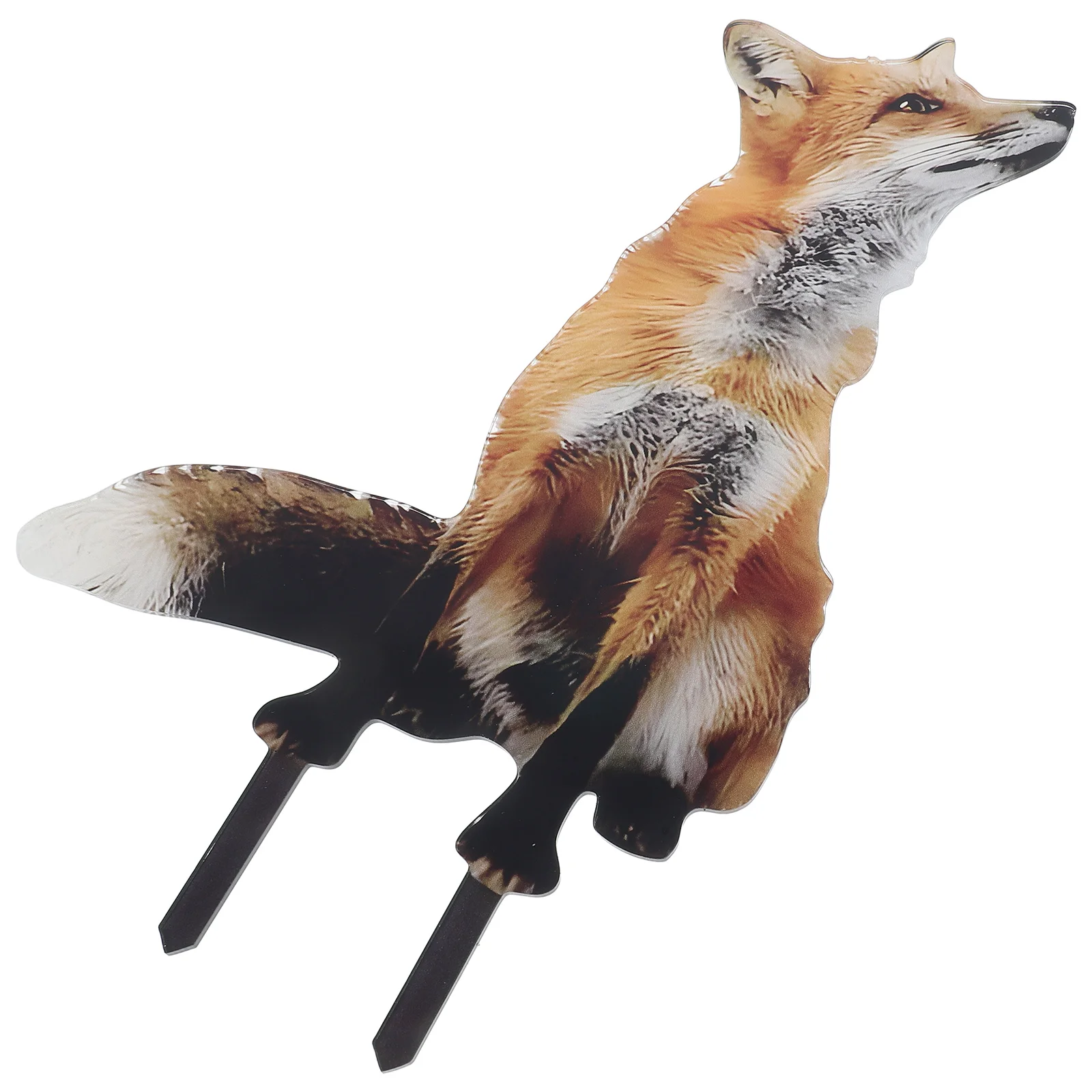 

Fox Decoration Card Sign Yard Decorative Garden Signs Stake Insert Outdoor Metal