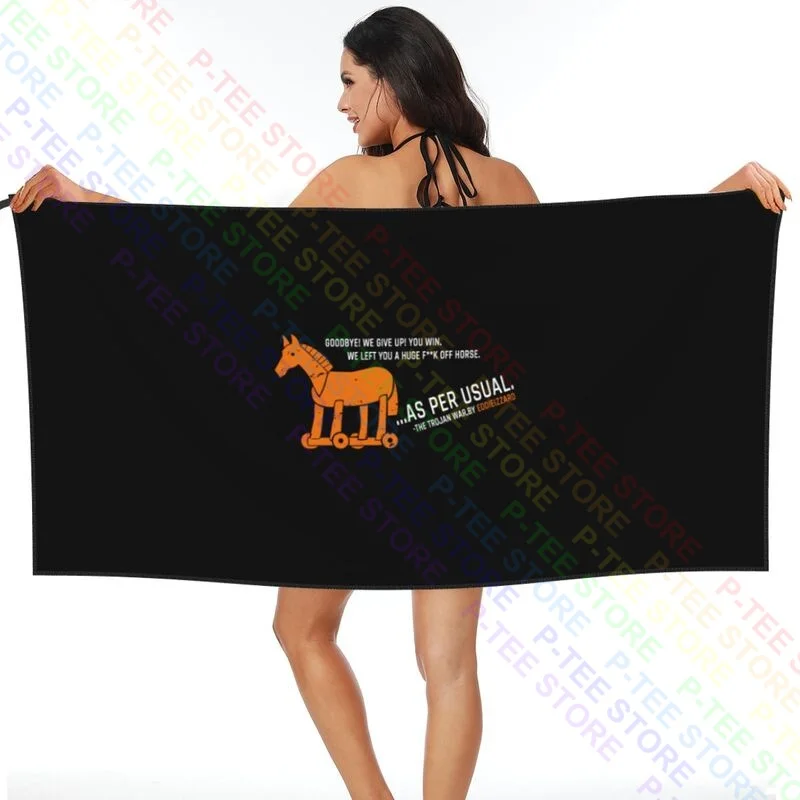 Trojan War Horse Eddie Izzard Quick dry Towel Smooth Lightweight Beach Blanket