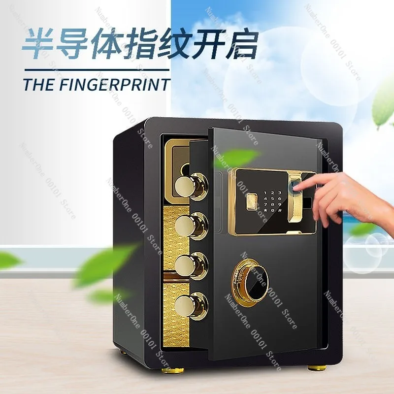 Electronic Password Fingerprint Safe, Hotel Home Office Security Box with Anti Theft Alarm, Digital Lock Safe
