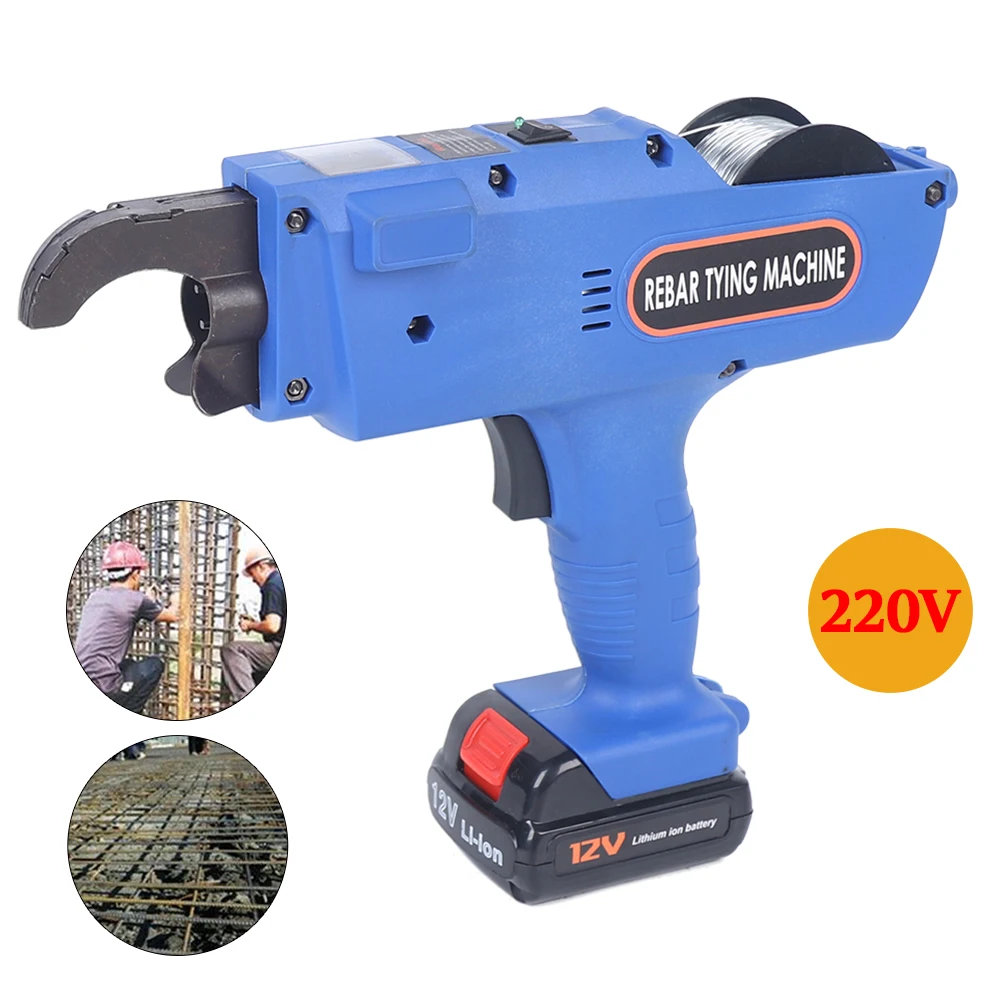 

2 x Batteries Automatic Rebar Tier Tying Machine Electric Reinforcing Rebar Tier Gun