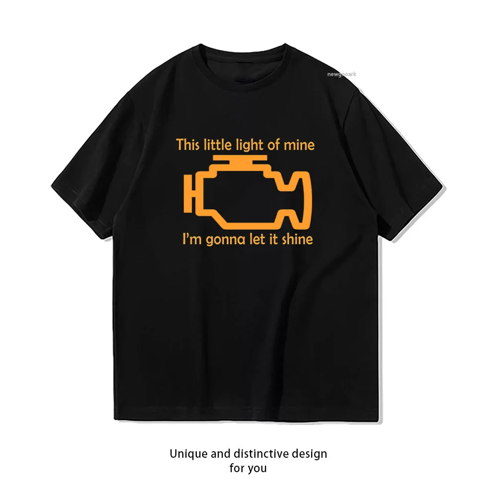 this little light of mine i'm gonna let it shine Check Engine let it shine T-Shirt woman man Casual cotton graphic t shirts