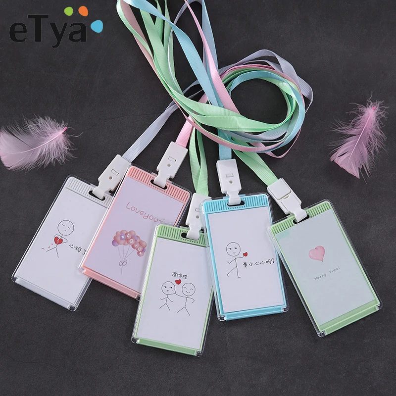 

Cartoon Cute Credit Card Holder Bag Case Student Bus Card Holder Cover Women Business ID Badge Name Credit Card Cover