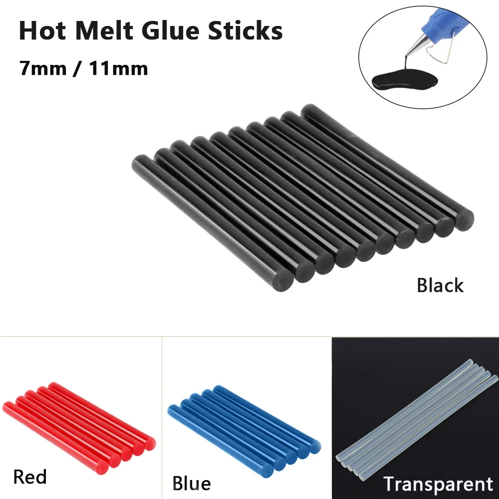 5pcs / set 7mm/11mm Hot Melt Gun Glue Sticks Gun Adhesive DIY Tools for Hot Melt Glue Gun Repair Alloy Accessories