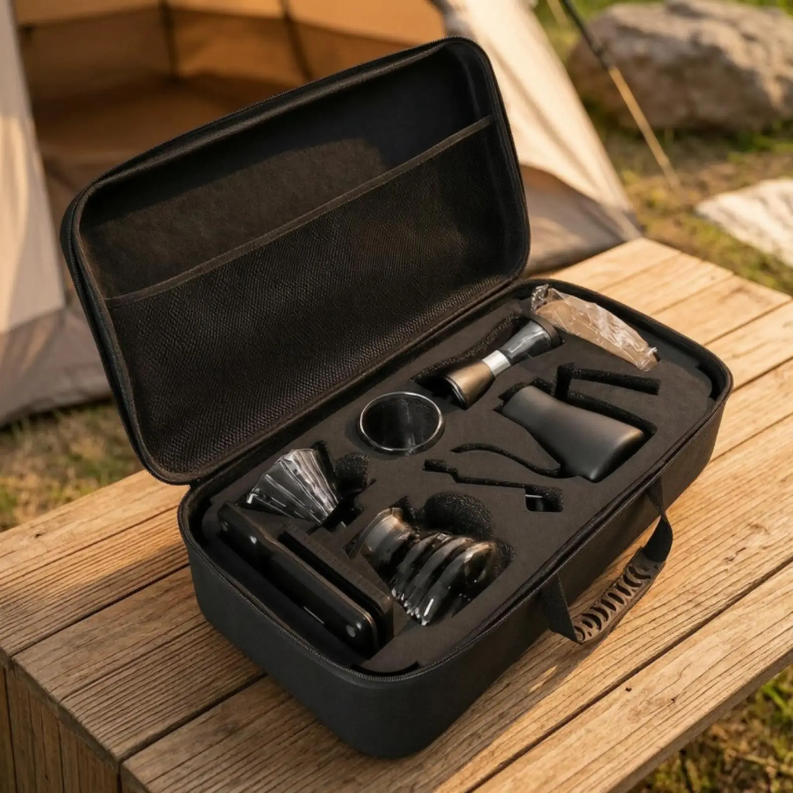 Coffee Lover Travel Set with Pour over Dripper and Electronic Scale Grinder for Fresh Brew Anywhere Anytime