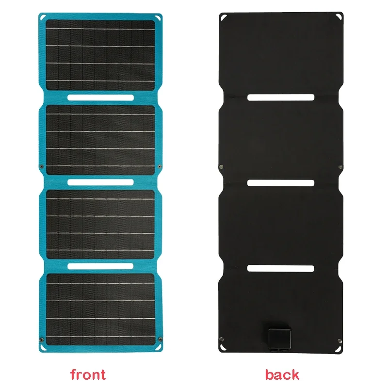 Imagem -03 - Etfe-painel Solar Dobrável Carregador de Bateria Solar Portátil Usb dc Saída tipo c Carregamento Rápido para Telefones Camping Van rv 18v 28w