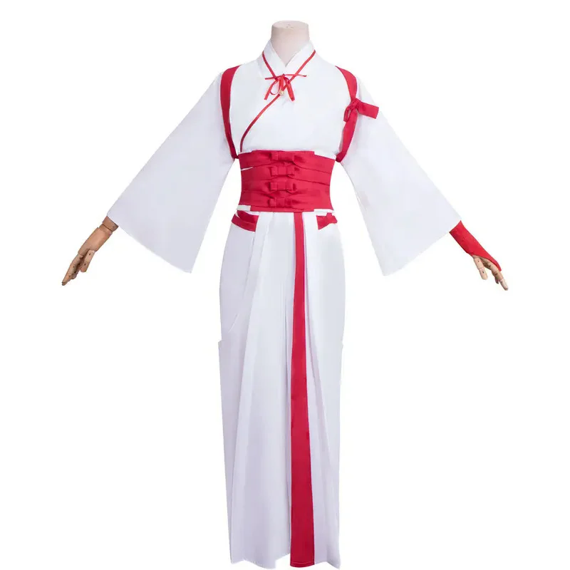 Jigoku Raku Hell's Paradise Anime Yamada Asaemon Sagiri Cosplay Costume Headband Wig Kimono White Robe Asaemon Uniform Halloween