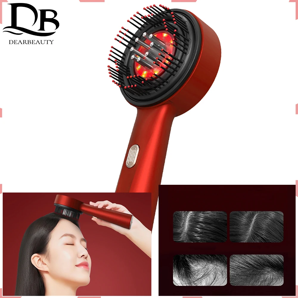 EMS Electric Massage Comb Massage Scalp Hair Growth Red Light Nourish Scalp Health Vibration Multifunctional Soothe Nerves