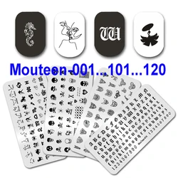 Hot Nail Art Stamp MouTeen 001-178 Letter Cartoon Skull Animal Nail Stamping Plates Manicure Stencil Set For Nail