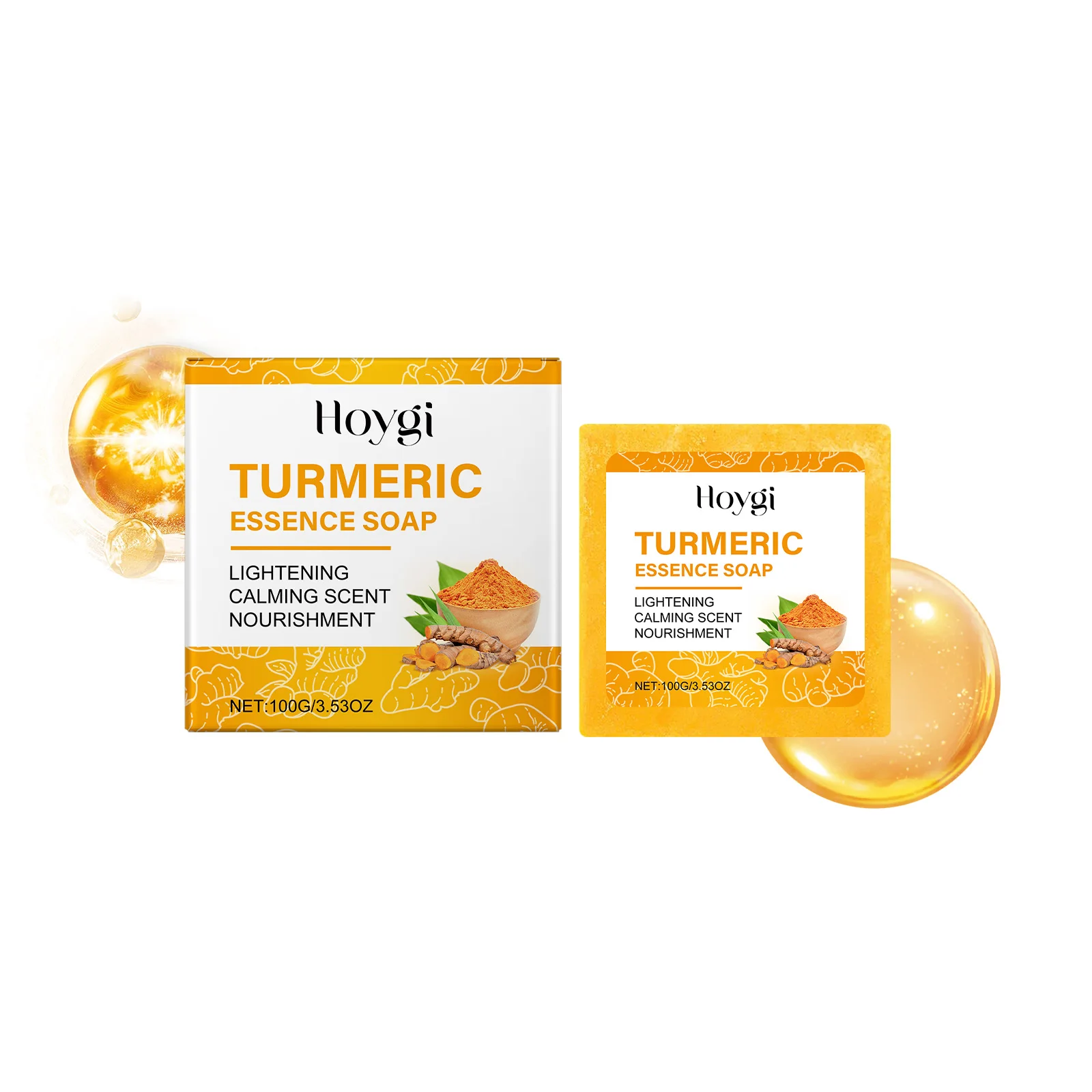 Turmeric Soap Bar for Face Body Natural Turmeric Deep Cleansing Soap Brightens Smooth Sensitive Skin Reduces Acne Handmade Soap