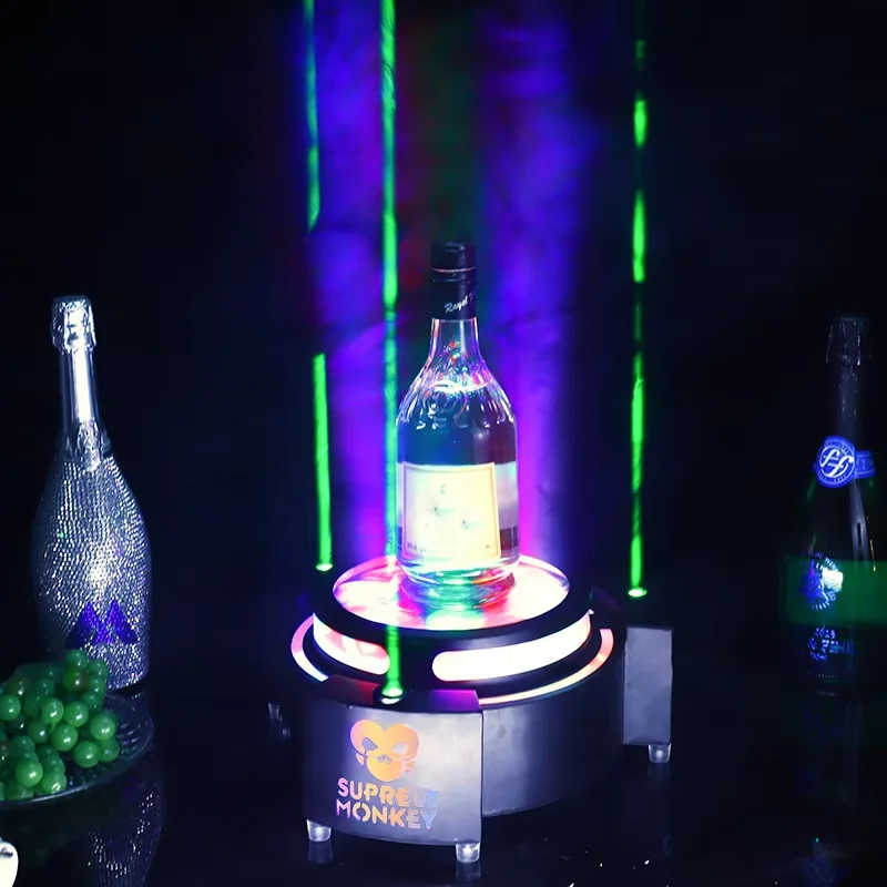 Rechargeable Light Emitting Diode Plastic Base Beer Bottle Display Cup with Club Bar Wine Cooler Custom Logo