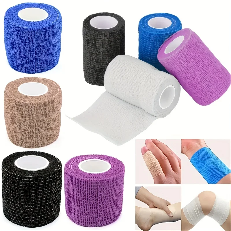 3Pcs Portable Elastic Self-adhesive Bandage, Breathable Sports Non-woven Wrap Finger Tape For Wrist Ankle Elbow Shoulder