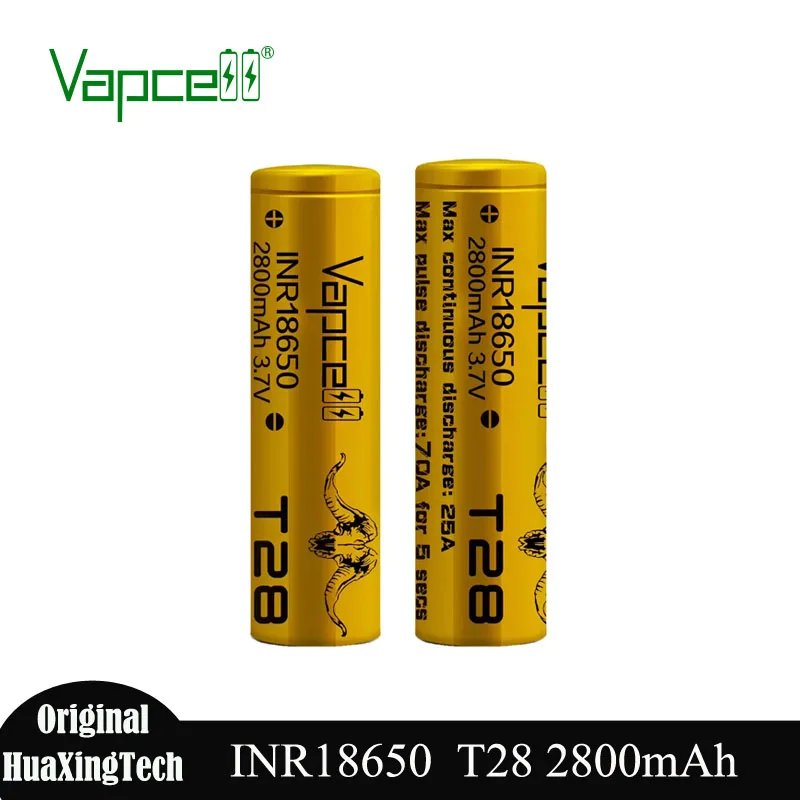 1-10PCS Original High Quality Vapcell 18650 T28 2800mah Rechargeable Lithium batteries INR18650 25A/70A 3.7V Battery for Toys