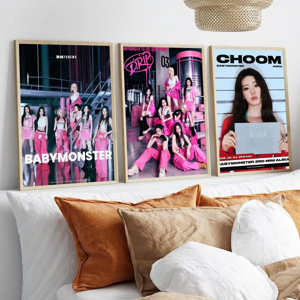 Famous Kpop B-BABYMONSTER Poster Wall Art Print Poster for Bedroom Living Room Decoration Home Decor Gift Room Artwork - view 3