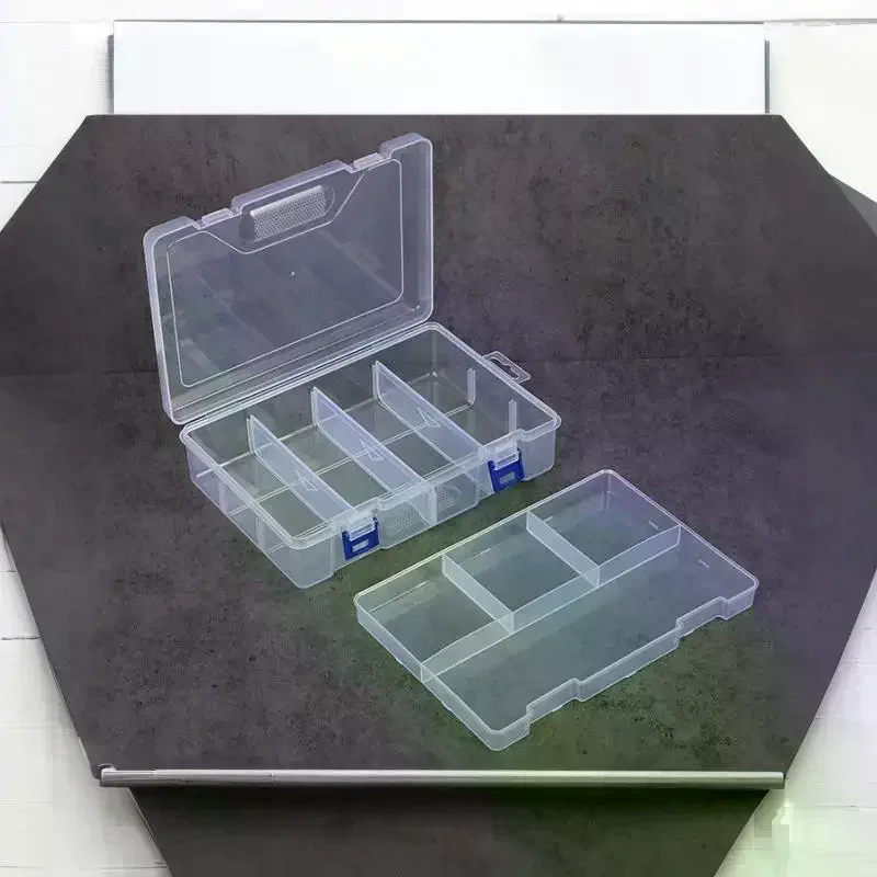 Partitions Adjustable Handicraft Parts Classification Box Multi‑Lattice Transparent Storage Box Convenient To Use 1Pcs