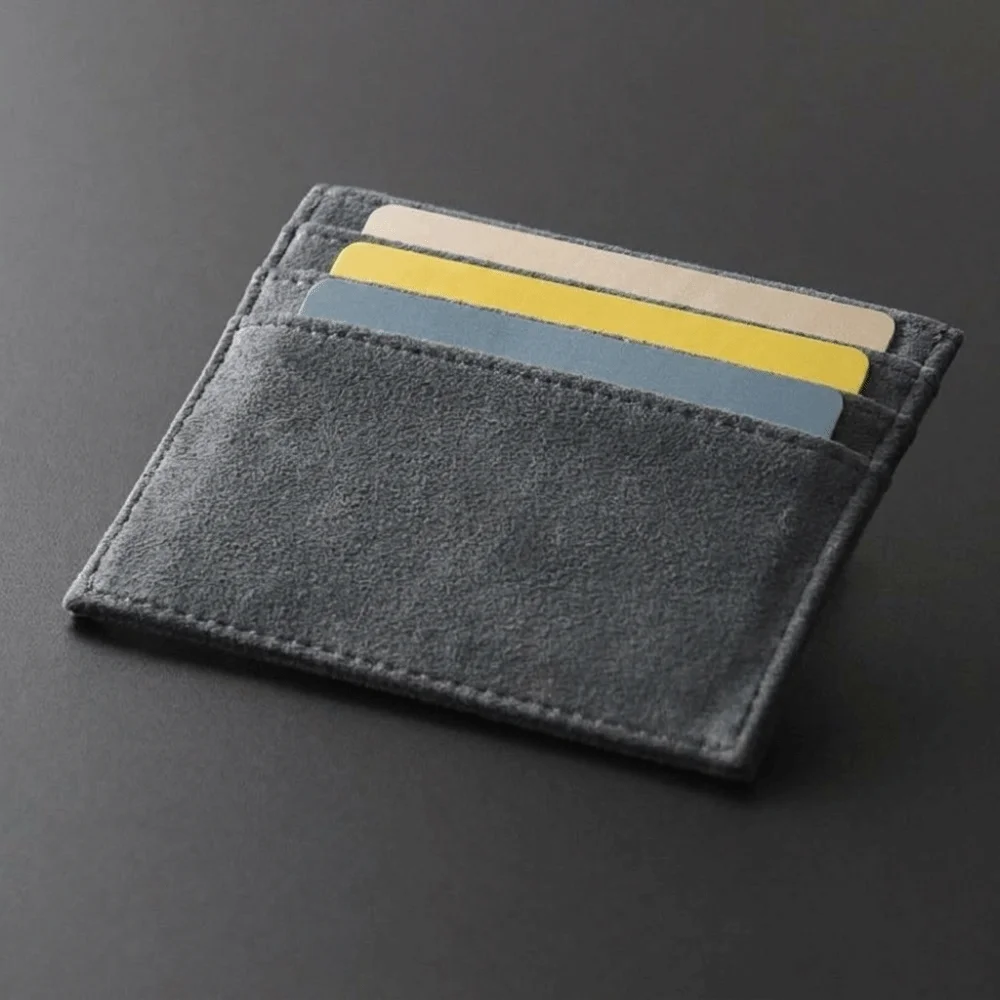 Fashion Solid Color Mini Card Holder Multi-functional Ultra-thin Bank Card Case Wallet Small Suede Coin Purse Student