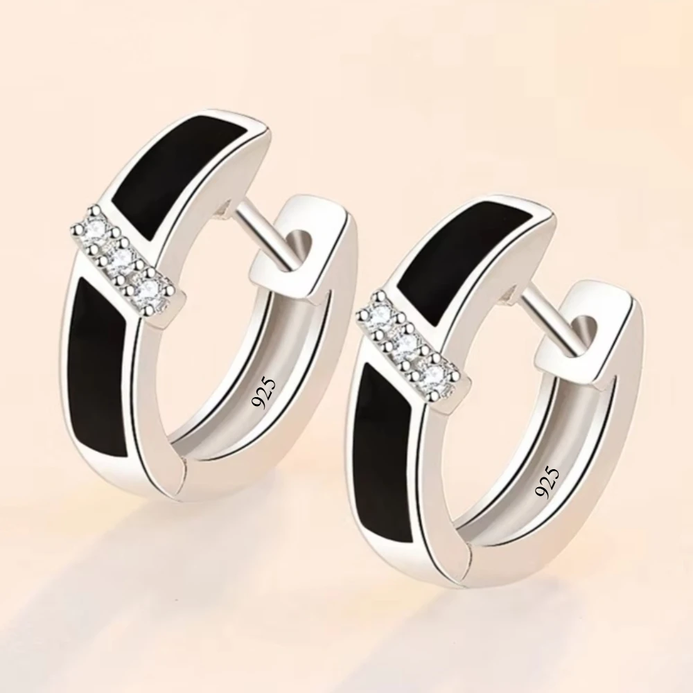 Luxury 925 Sterling Silver Earrings Inlaid With Zircon Crystal Flower Earrings Charm Jewelry For Women Gift Engagement Wed